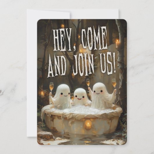 Geesten in een jacuzzi plezier verpakt Volwassen H Kaart (Voorkant)