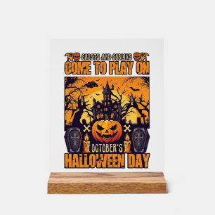 Geesten Kobolden Halloween Kom Spelen Oktober Gehe Acryl Bord