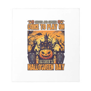 Geesten Kobolden Halloween Kom Spelen Oktober Gehe Notitieblok