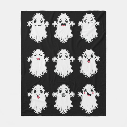 Geesten met verschillende gezichtsuitdrukkingen Ha Fleece Deken (Voorkant)