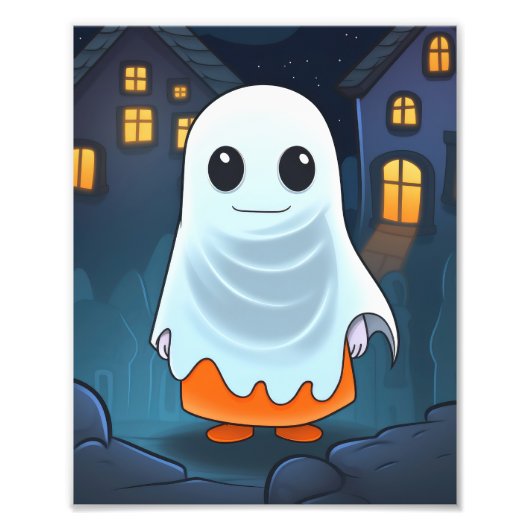 Geesten Pompoenen Leuke Halloween Ghost Foto Afdruk (Voorkant)