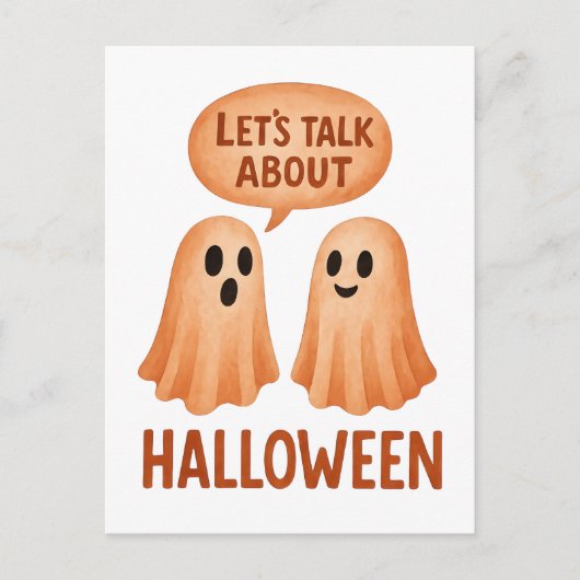 Geesten praten over Halloween Briefkaart (Voorkant)