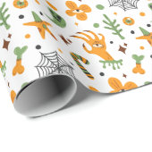 Geesten, schedels en Botten Spooky Halloween Cadeaupapier (Rol Hoek)