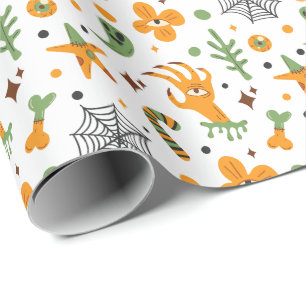 Geesten, schedels en Botten Spooky Halloween Cadeaupapier