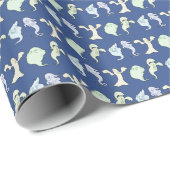 Geesten spookten Halloween Pixel Art Patroon Cadeaupapier (Rol Hoek)