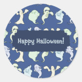 Geesten spookten Halloween Pixel Art Patroon Ronde Sticker (Voorkant)