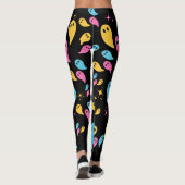 Geesten Sterren Zwart Bold Pastel Kleurrijke Hallo Leggings (Achterkant)