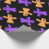 Geesten van Halloween Oranje Paars Black Cadeaupapier (Hoek)