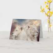 Geesten van Lichte Witte Leeuw ArtCard Kaart (Gele Bloem)