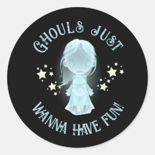 "Geesten Willen Alleen Maar Pret Hebben!" Grappige Ronde Sticker
