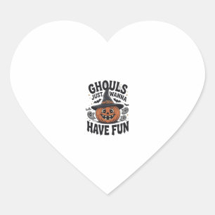 Geesten Willen Gewoon Feestvieren Halloween Pompoe Hart Sticker