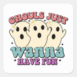 Geesten Willen Gewoon Leuke Schattige Halloween  Vierkante Sticker