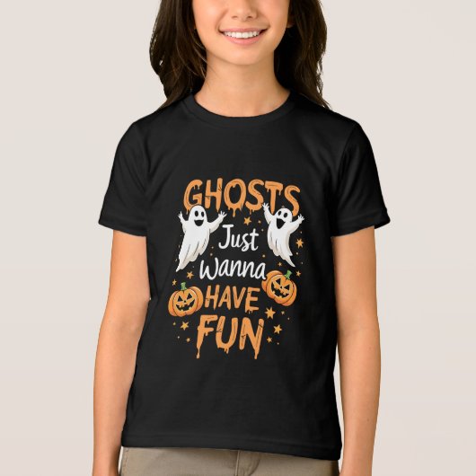 Geesten willen gewoon plezier hebben Spooky Hallow Tri-Blend Shirt (Voorkant)