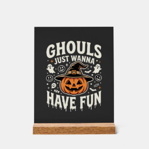Geesten Willen Gewoon Pret Hebben Halloween Pompoe Acryl Bord