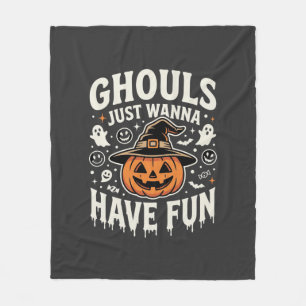 Geesten Willen Gewoon Pret Hebben Halloween Pompoe Fleece Deken