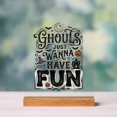 Geesten Willen Gewoon Pret Hebben Halloween Vector Acryl Bord (Neutraal)
