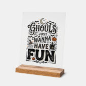 Geesten Willen Gewoon Pret Hebben Halloween Vector Acryl Bord (Hoek)