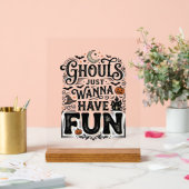Geesten Willen Gewoon Pret Hebben Halloween Vector Acryl Bord (Huwelijk)