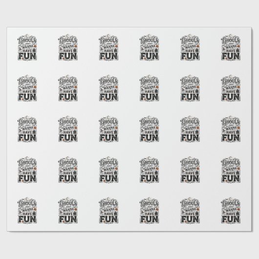 Geesten Willen Gewoon Pret Hebben Halloween Vector Cadeaupapier (Vlak)