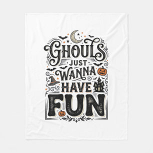 Geesten Willen Gewoon Pret Hebben Halloween Vector Fleece Deken
