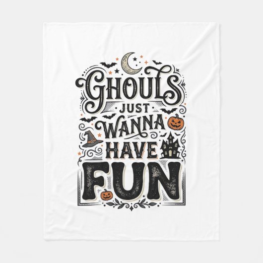 Geesten Willen Gewoon Pret Hebben Halloween Vector Fleece Deken (Voorkant)