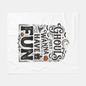 Geesten Willen Gewoon Pret Hebben Halloween Vector Fleece Deken (Voorkant (Horizontaal))