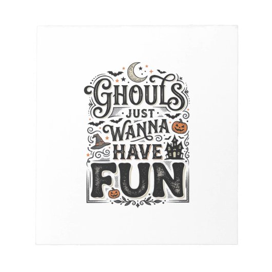 Geesten Willen Gewoon Pret Hebben Halloween Vector Notitieblok (Voorkant)