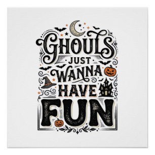 Geesten Willen Gewoon Pret Hebben Halloween Vector Perfect Poster