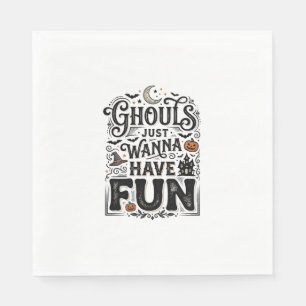 Geesten Willen Gewoon Pret Hebben Halloween Vector Servet