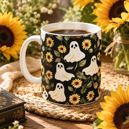 Geesten & Zonnebloemen Griezelige Bloemige Goth Koffiemok