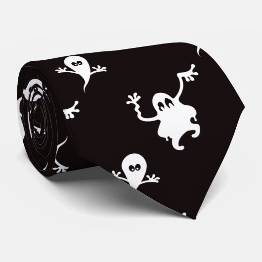 geesten zwarte halloween mannen stropdas (Opgerold)