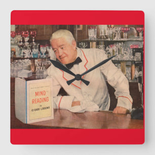 geesteslezing in de bar vierkante klok