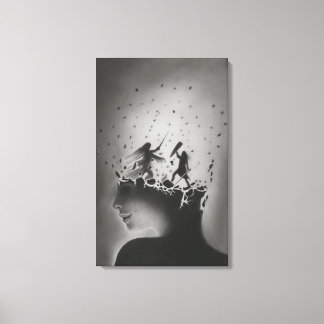 Geestfragmenten: Innerlijke Strijd Canvas Afdruk
