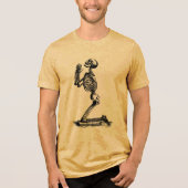 geestige charme - biddend skelet Tri-Blend shirt (Voorkant)