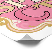 Geestige Goud RESPECT Tekst Ontwerp Poster (Hoek)