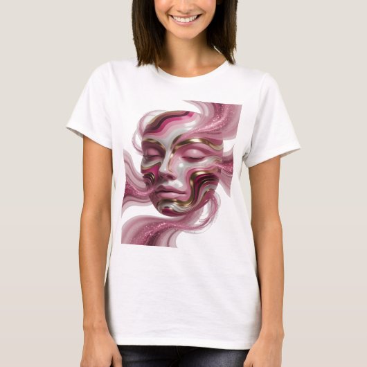 Geestige Gouden ABSTRACTE KUNST Statement Design T-shirt (Voorkant)