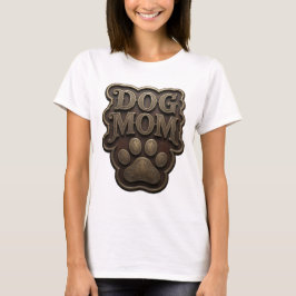 Geestige Gouden DOG MOM Artistieke Motief T-shirt