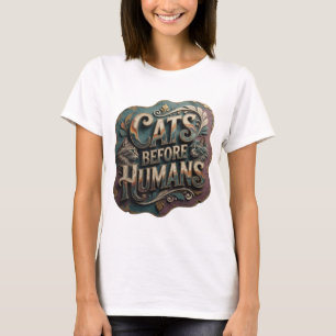 Geestige Gouden KATTEN VOOR MENSEN Stout Design T-shirt