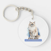 Geestige kat "Pet Me or Face Consequences" Sleutelhanger (Voorkant)