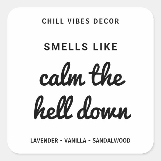 Geestige moderne witte soja kaars labels (Voorkant)