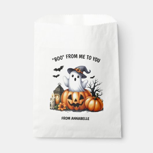 Geestige Pompoen Boo Halloween Bedankzakje (Voorkant)