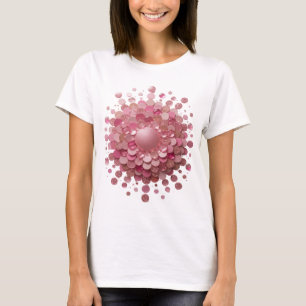 Geestige Roze ROZE GLITTER BOL Tekst Design T-shirt
