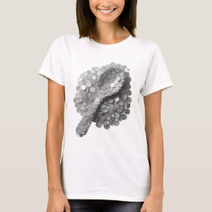 Geestige Zilveren ABSTRACTE KUNST Artistiek Motief T-shirt