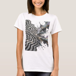 Geestige Zilveren ABSTRACTE KUNST Artistiek Motief T-shirt