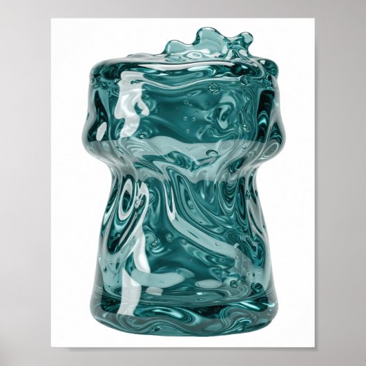 Geestige Zilveren ABSTRACTE KUNST Grafisch ontwerp Poster (Voorkant)
