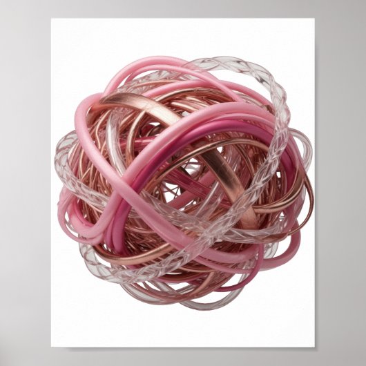 Geestige Zilveren ABSTRACTE KUNST Modern Design Poster (Voorkant)