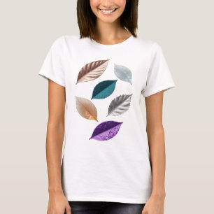 Geestige Zilveren BLADERIGE Tekst Design T-shirt