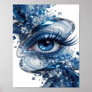 Geestige Zilveren BLUE EYES Citaat Design Poster