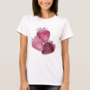 Geestige Zilveren DRIE CRYSTAL AARDBEIEN T-shirt