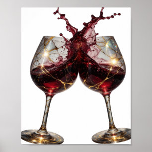 Geestige Zilveren PROOST OP GOEDE GEZONDHEID 3D-Te Poster